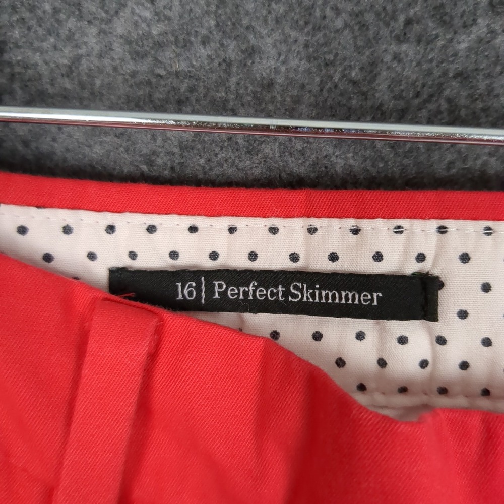 Talbots Perfect Skimmer Pants Womens 16 Red Cropped Capri Button Cuff NEW‎ - Picture 10 of 16